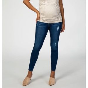 Pink blush maternity jeans